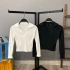 Polo Yaka Kaşkorse Crop-BEYAZ