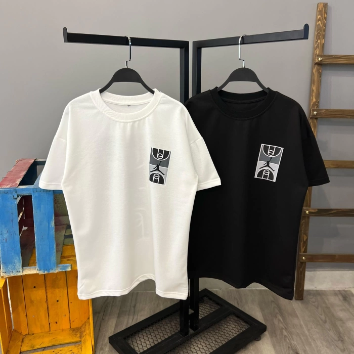 Sırt Baskı Oversize T-shirt -SİYAH