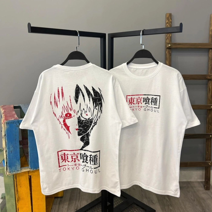 Anime Oversize T-shirt-Beyaz