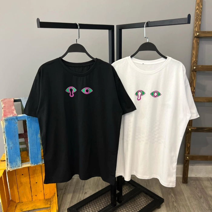 Sırt Baskı Oversize T-shirt-Siyah