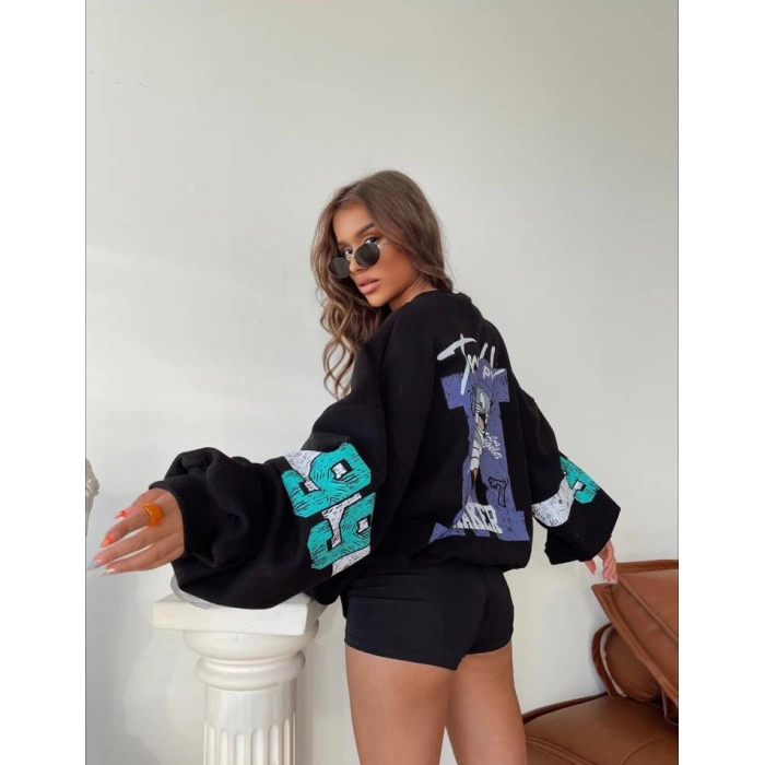 Trouble Maker Unisex Oversize Sweat-SİYAH