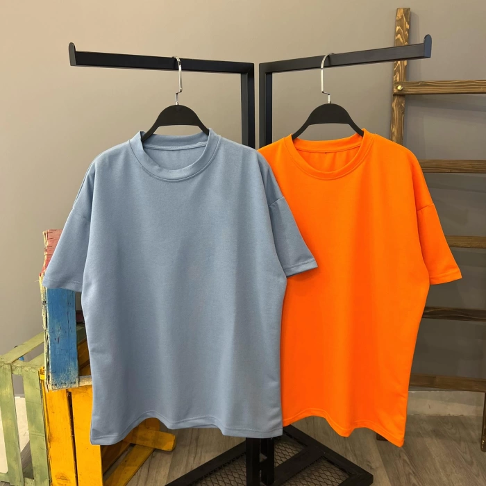 Yeni Sezon Basic T-shirt-Mavi