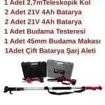 Dakkin Şarjlı Budama Testeresi, Budama Makası ve Uzatma Kolu Tam Set