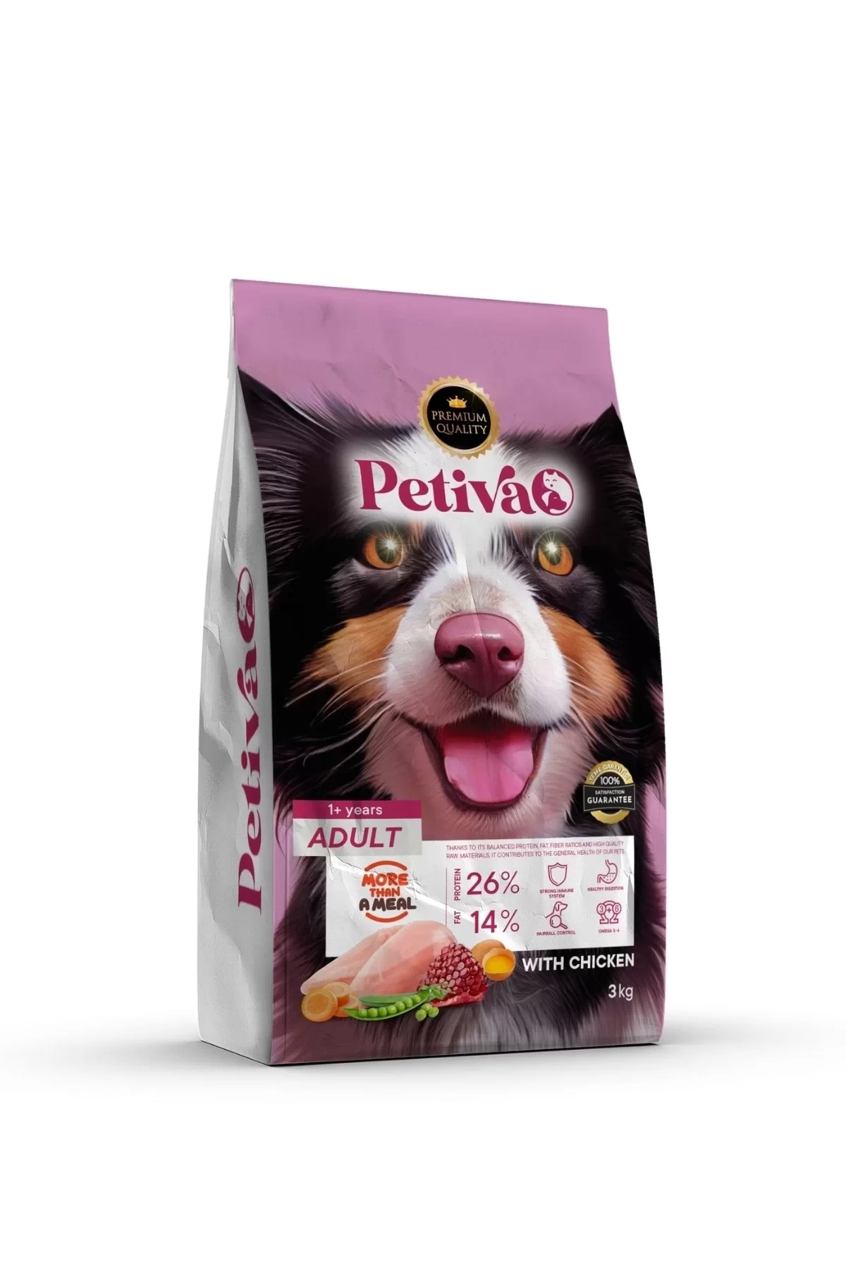 Petiva Yetişkin Tavuklu Köpek Maması 3 Kg