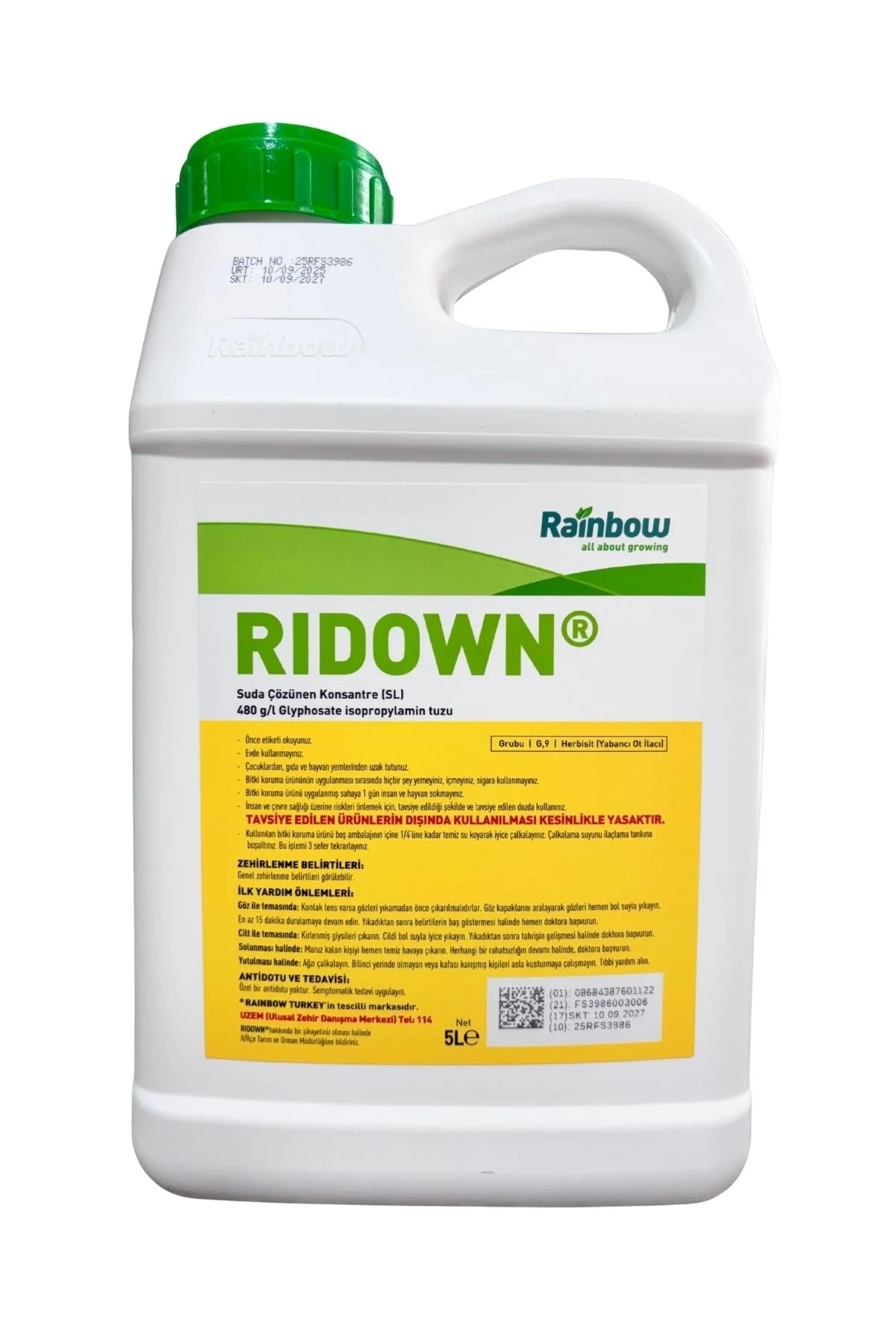 Raın-Ridown Herbisit Yabani Ot İlacı 5 Lt