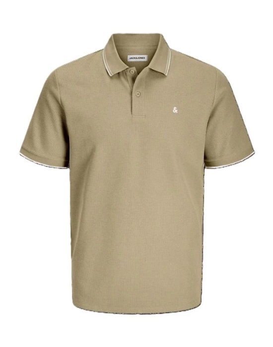 12268130 Likralı Polo Yaka Erkek Tshirt Bej