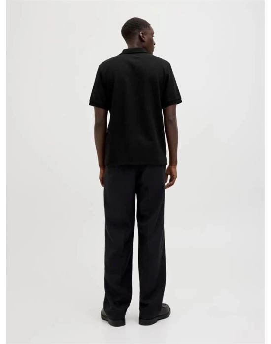 12268130 Likralı Polo Yaka Erkek Tshirt Siyah