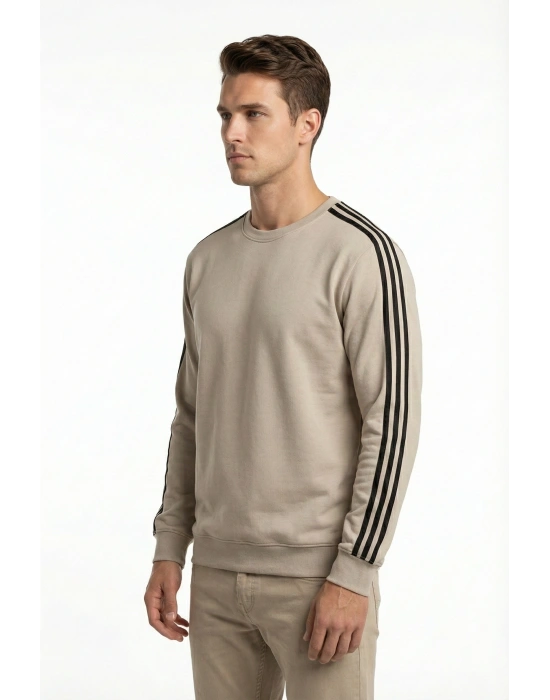 2 İplik Compact Kumaş Kılbiyeli Sıfır Yaka Sweatshirt