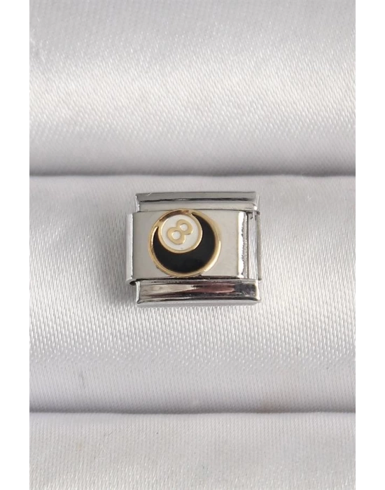 316L Çelik Gümüş Renk 8 Ball İşlemeli Nomination Charm