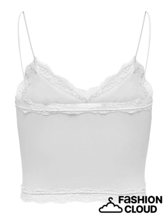 Dantel Yaka İp Askılı Crop