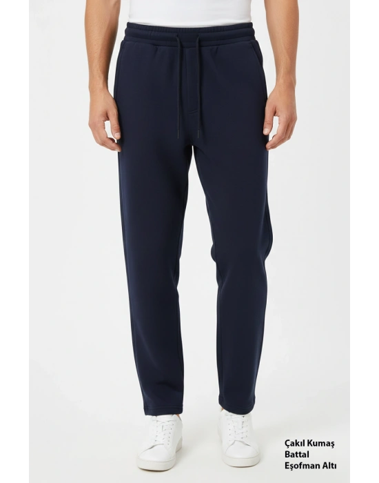 Çakıl Kumaş Battal Beden Düz Paça Erkek Eşofman Altı