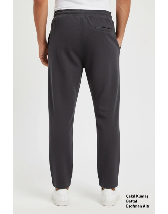 Çakıl Kumaş Battal Beden Düz Paça Erkek Eşofman Altı