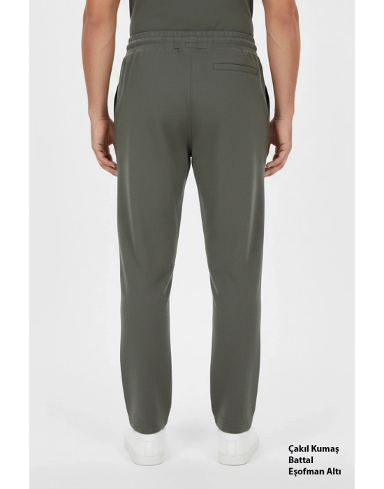 Çakıl Kumaş Battal Beden Düz Paça Erkek Eşofman Altı