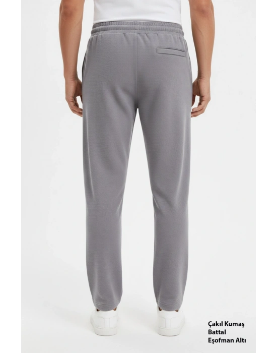 Çakıl Kumaş Battal Beden Düz Paça Erkek Eşofman Altı