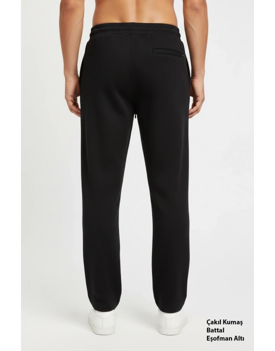 Çakıl Kumaş Battal Beden Düz Paça Erkek Eşofman Altı