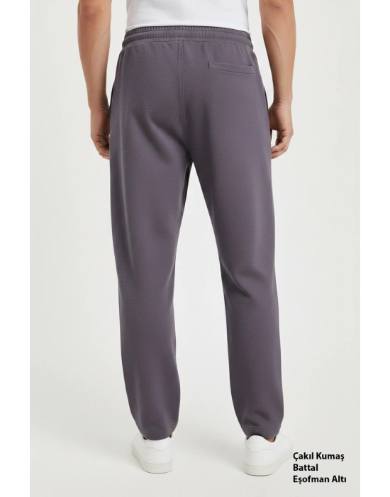 Çakıl Kumaş Battal Beden Düz Paça Erkek Eşofman Altı