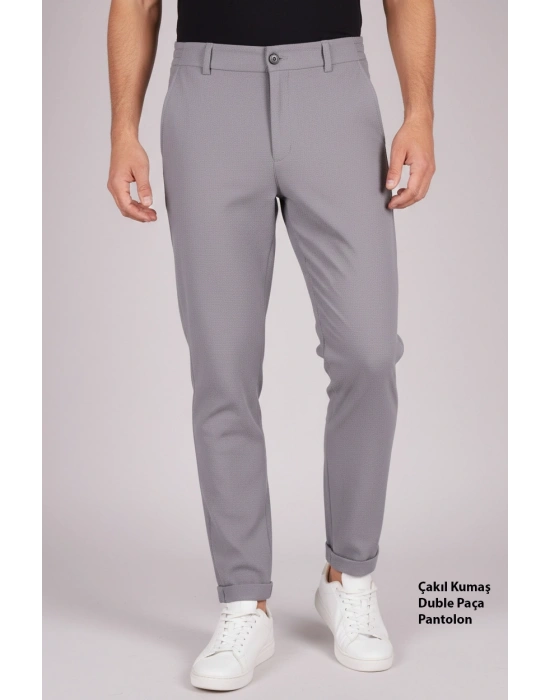 Çakıl Kumaş Duble Paça Erkek Pantolon
