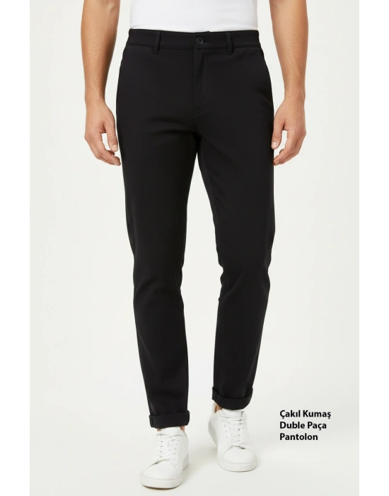 Çakıl Kumaş Duble Paça Erkek Pantolon