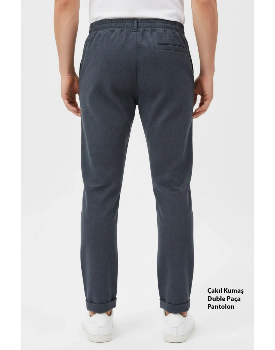 Çakıl Kumaş Duble Paça Erkek Pantolon