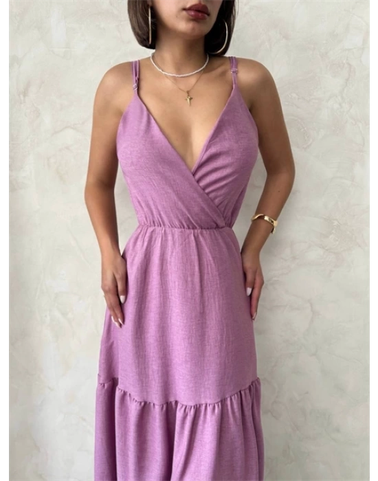 Fırfırlı katlı elbise s255049