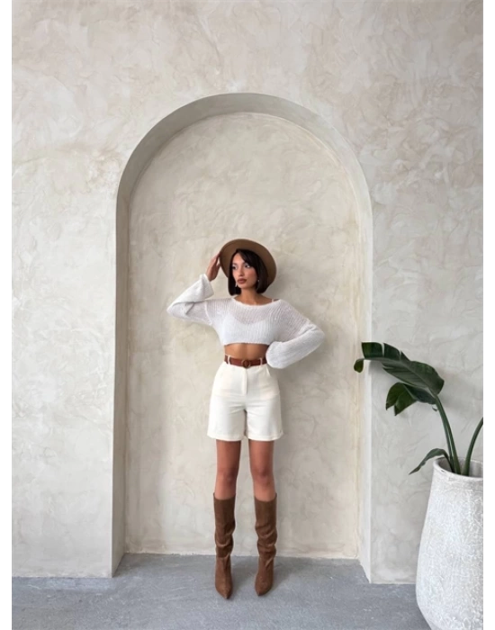 Gabardin kumaş şort