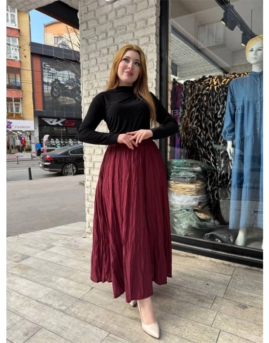 Kraş etek bordo