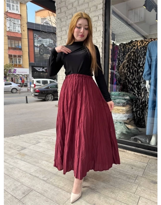 Kraş etek bordo