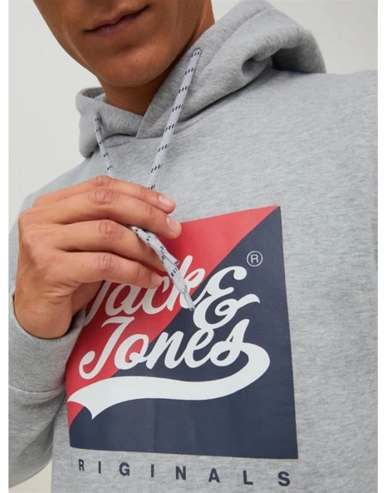 Logo Baskılı Kapüşonlu Erkek Sweatshirt