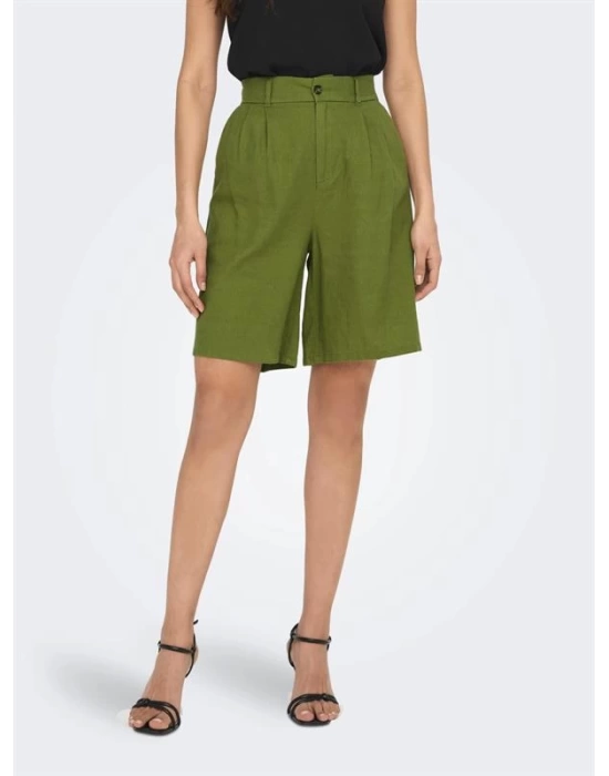 Loose Fit Keten Kadın Şort
