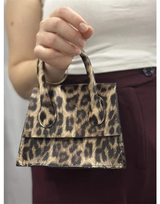 luxe leopar cilt çanta