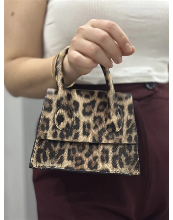luxe leopar cilt çanta