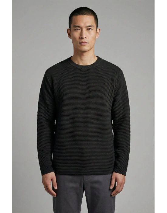 Ottoman Kumaş Sıfır Yaka Erkek Sweatshirt