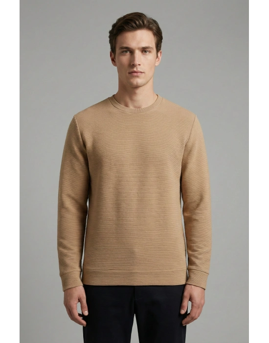 Ottoman Kumaş Sıfır Yaka Erkek Sweatshirt