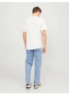 12182498 Yırtık Yaka  Oval Kesim Erkek Tshirt Beyaz