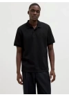 12268130 Likralı Polo Yaka Erkek Tshirt Siyah