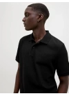 12268130 Likralı Polo Yaka Erkek Tshirt Siyah