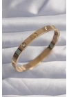 316L Çelik Baby Boy Gold Renk Zirkon Taşlı Model Kelepçe Bilezik
