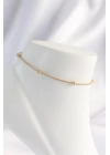 316L Çelik Gold Renk Minimal Topçuk Model Halhal
