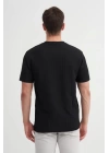 4051 Bisiklet Yaka Desenli Erkek T-Shirt SİYAH