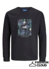 Bisiklet Yaka Baskılı Sweatshirt