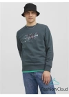Bisiklet Yaka Baskılı Sweatshirt