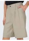 Loose Fit Keten Kadın Şort