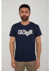 Bisiklet Yaka Baskılı Erkek T-Shirt