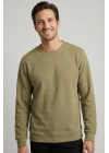 Çakıl Kumaş Düz Sıfır Yaka Erkek Sweatshirt