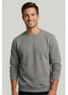 Çakıl Kumaş Düz Sıfır Yaka Erkek Sweatshirt