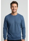 Çakıl Kumaş Düz Sıfır Yaka Erkek Sweatshirt