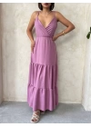 Fırfırlı katlı elbise s255049
