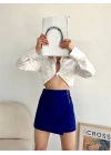 Gabardin fermuarlı şort etek S24906