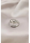 Gümüş Renkli Metal Kaplan Model Zirkon Taşlı Kadın Yüzük