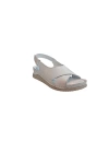 K532104 Tam Ortapedik Topuktan Cırt Cırt Ayarlı Kadın Sandalet Beyaz